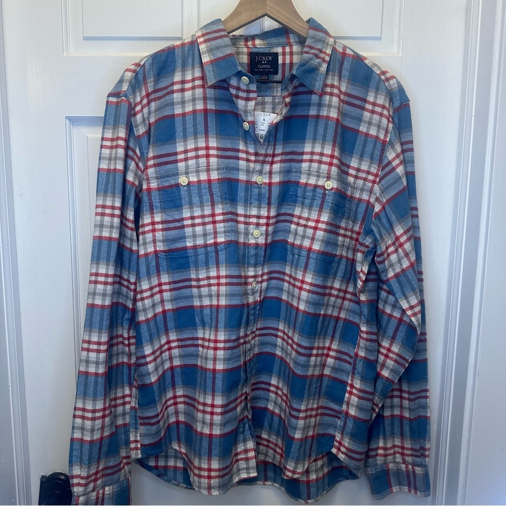 J. Crew Men’s‎ Large Multicolor Plaid Flannel Button-Up Shirt